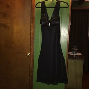 Black sexy cross back dress